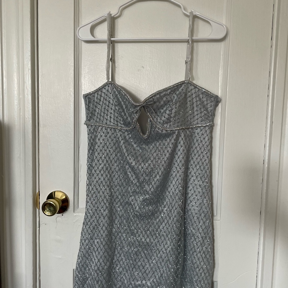 For love and lemons silver glitter slip dress